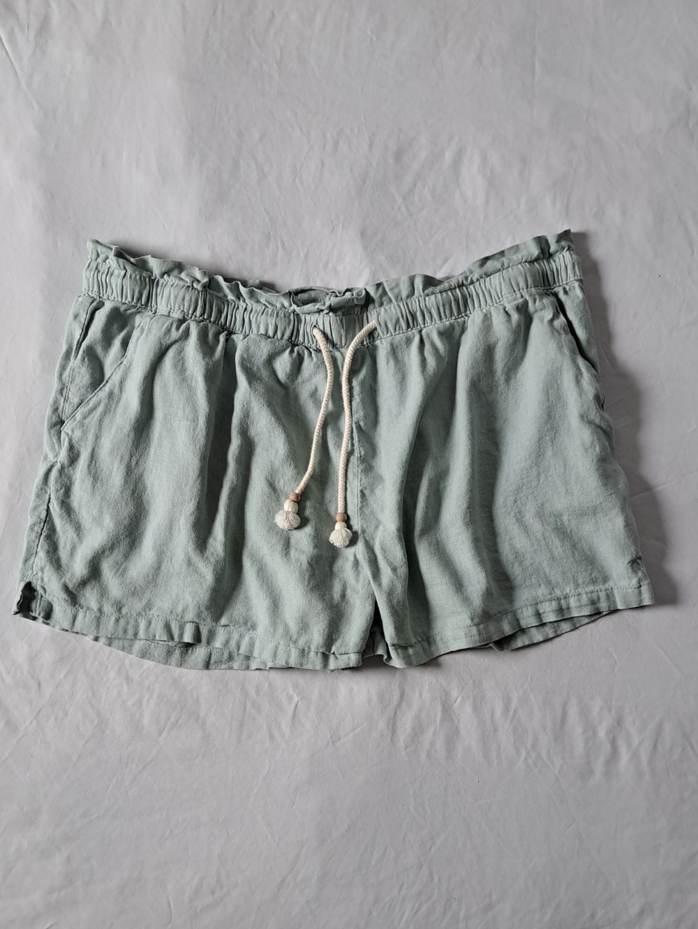 Hang Ten Santa Teresa Women's Linen Blend Shorts in Sage Green Size XXL Beach